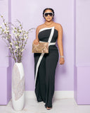 Maria Black & White strapless jumpsuit